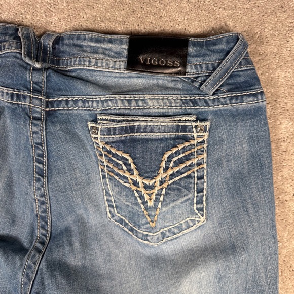 Vigoss The Dublin Flare Jeans Plus Womens 22x34 Medium Wash Distressed - Picture 13 of 14